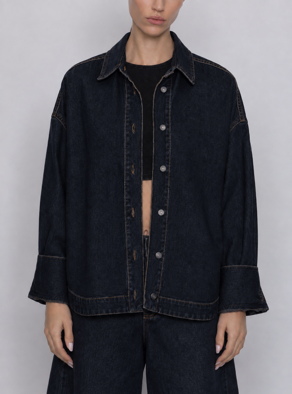 Camicia over in denim scuro GOD SAVE DENIM