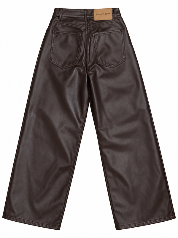 Pantalone ZEFIRO eco pelle marrone GOD SAVE DENIM