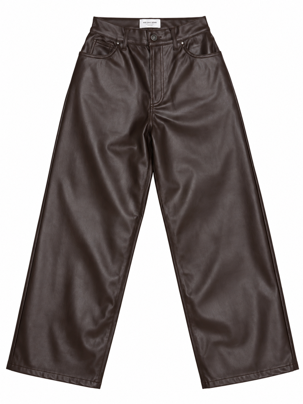 Pantalone ZEFIRO eco pelle marrone GOD SAVE DENIM