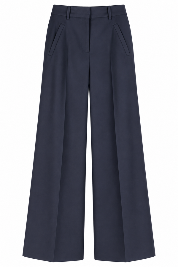 Pantalone palazzo sartoriale blu – Made in Italy