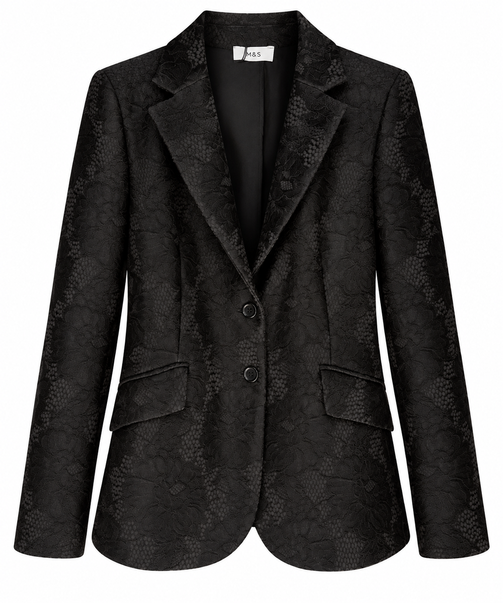 Blazer sartoriale in pizzo nero