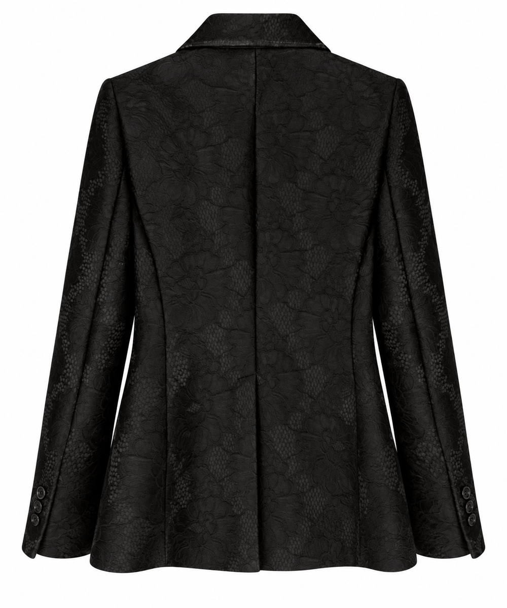 Blazer sartoriale in pizzo nero