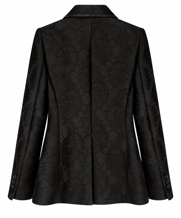 Blazer sartoriale in pizzo nero
