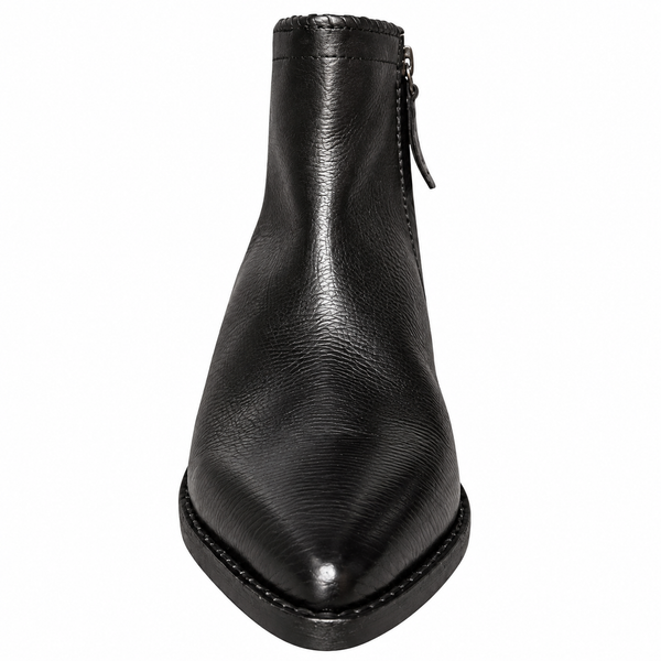 Texano nero in pelle zolfo
