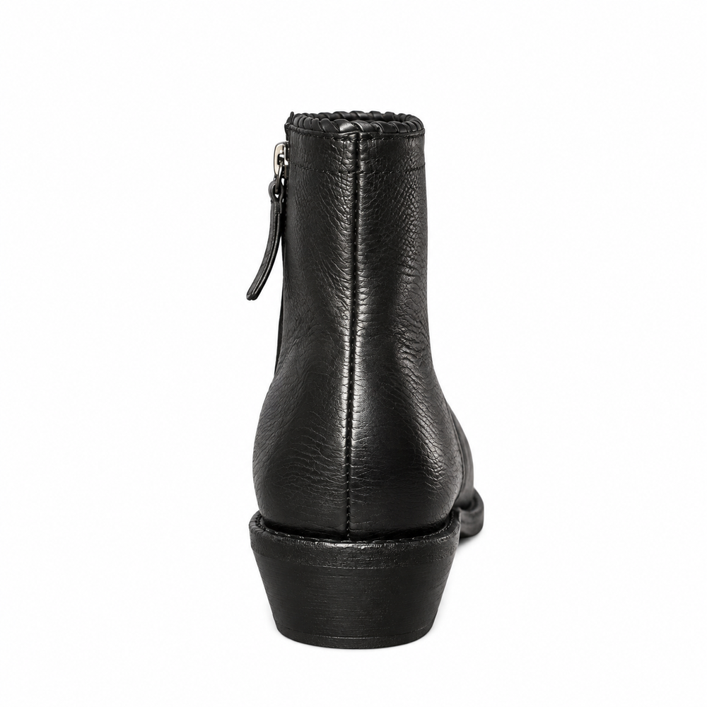 Texano nero in pelle zolfo