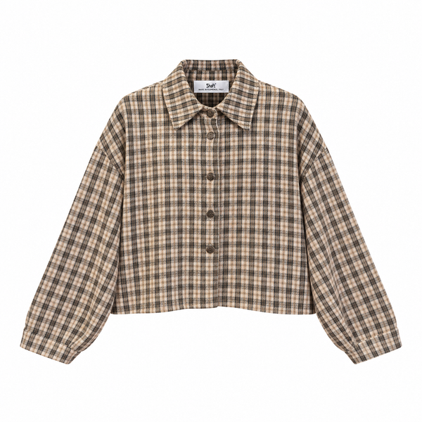 CAMICIA CROP MICRO CHECK SHAFT
