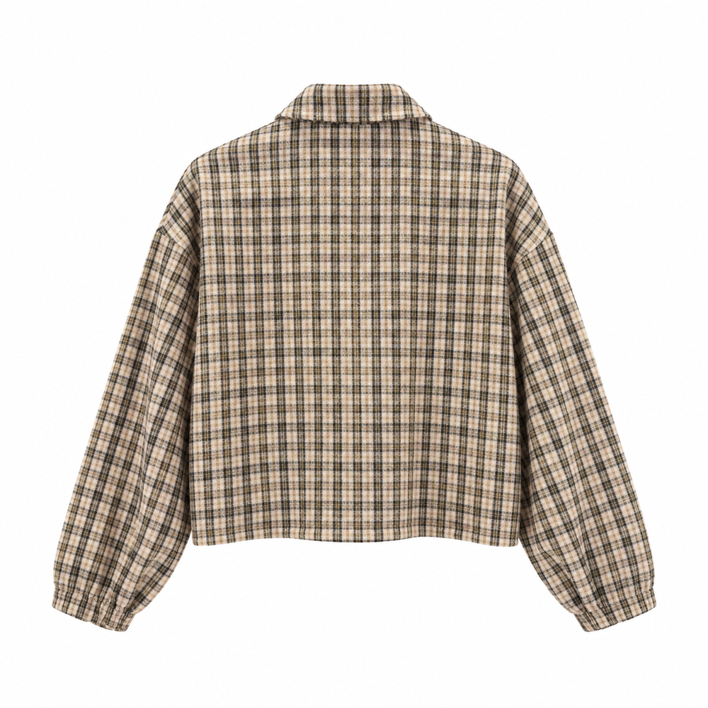 CAMICIA CROP MICRO CHECK SHAFT