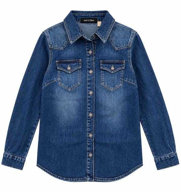 Camicia denim western – Noir and Bleu
