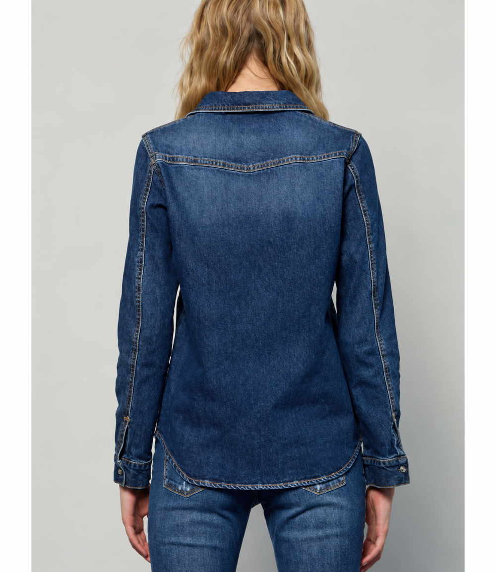 Camicia denim western – Noir and Bleu