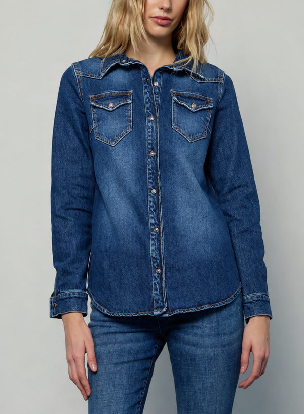 Camicia denim western – Noir and Bleu