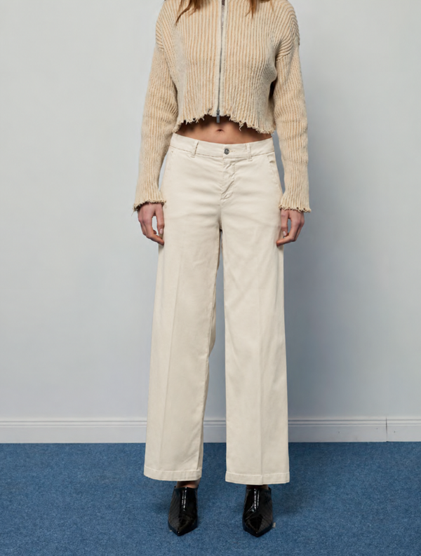 Pantalone chino panna noir and bleu