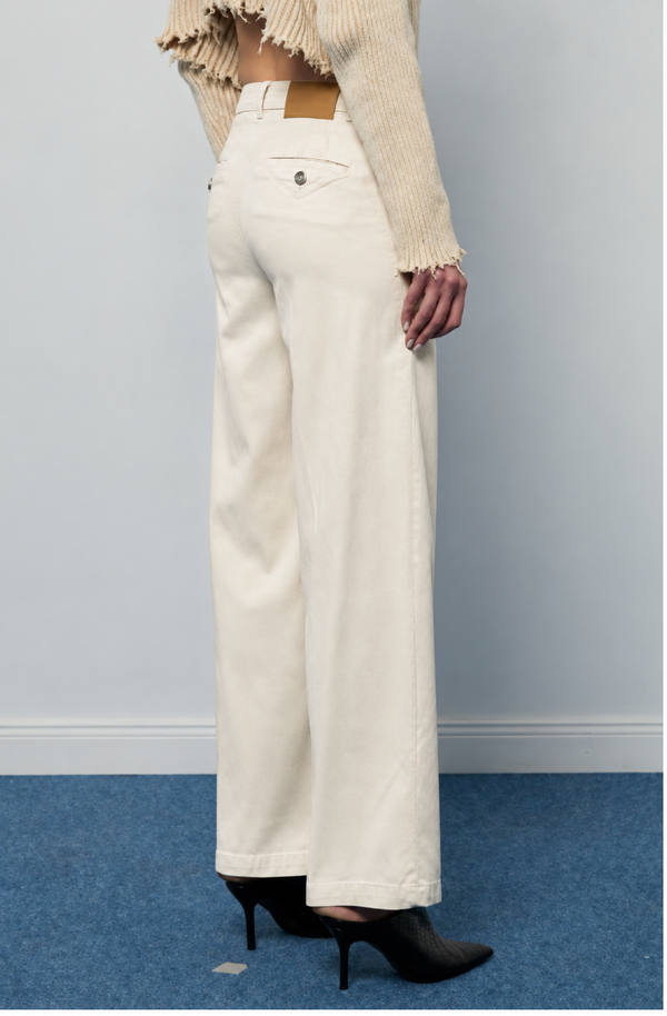 Pantalone chino panna noir and bleu