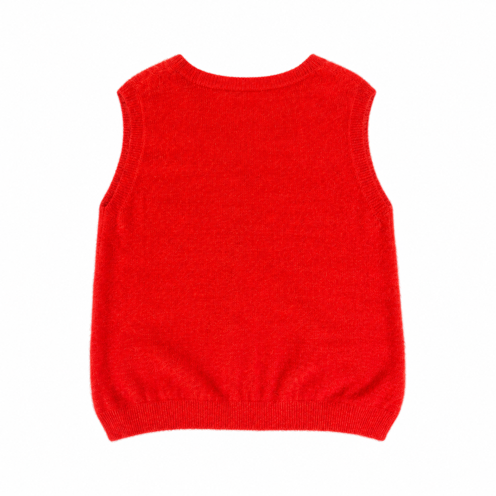 Gilet arancio in maglia fluffy