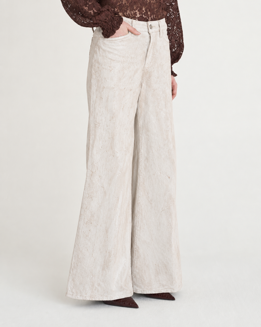 Pantalone Billy Power Stretch – Shaft crackle white