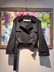 Trench cropped nero