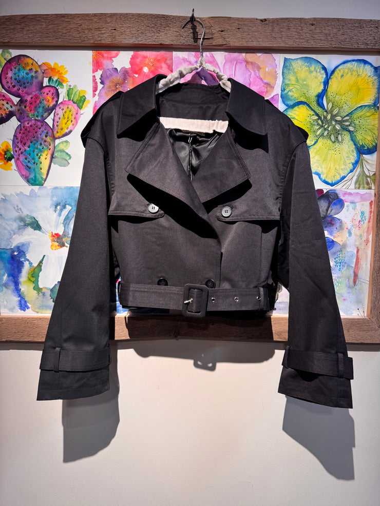 Trench cropped nero