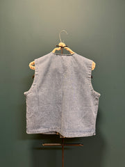Gilet denim v con ricami