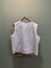 Gilet jeans girocollo ricami