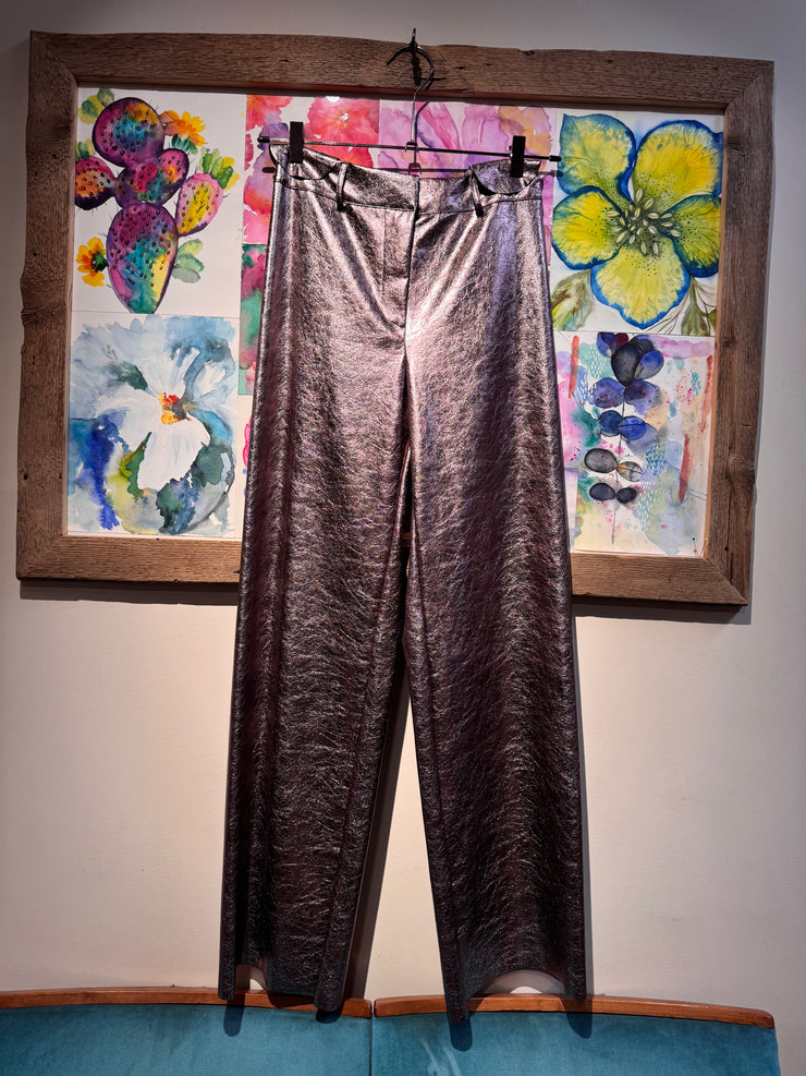 Pantalone eco metallizzato rosa