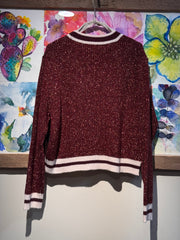 Cardigan lurex bordeaux