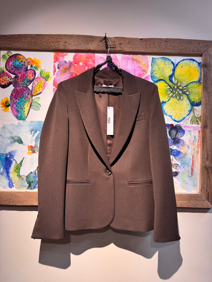 Giacca blazer 1 bottone marrone