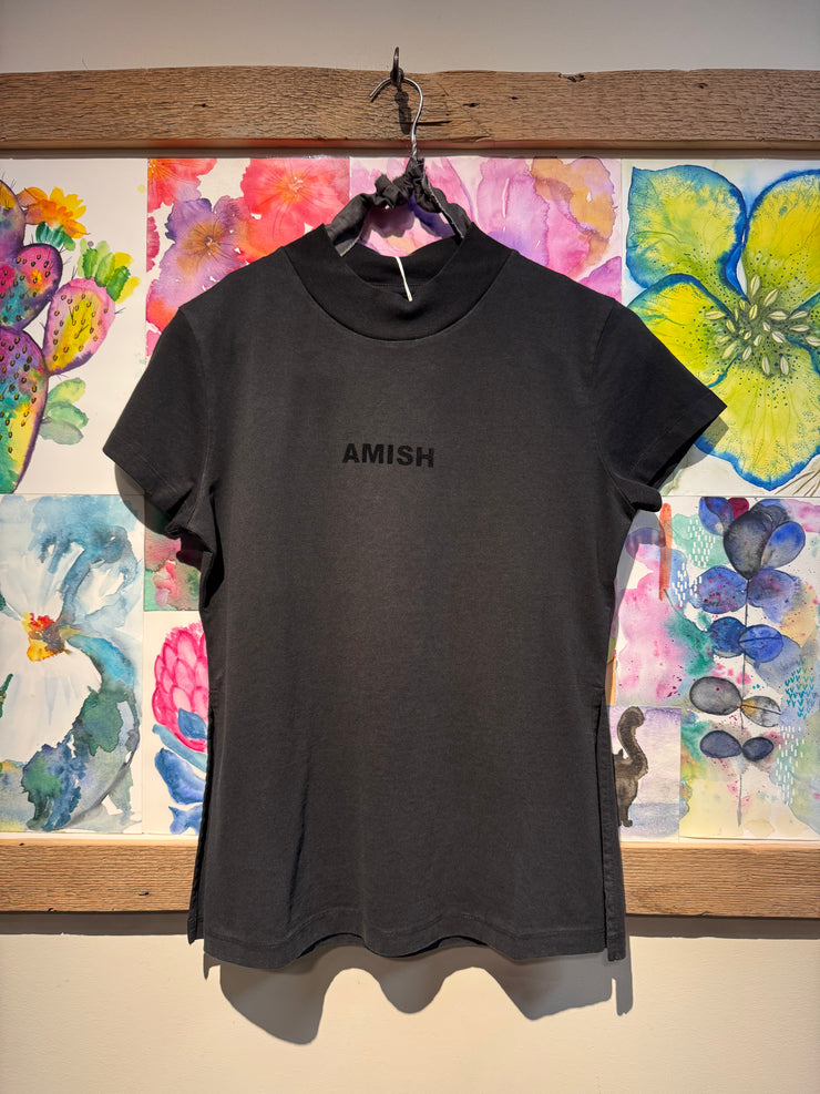 T-shirt super fit con logo floccato