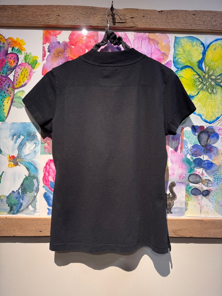 T-shirt super fit con logo floccato