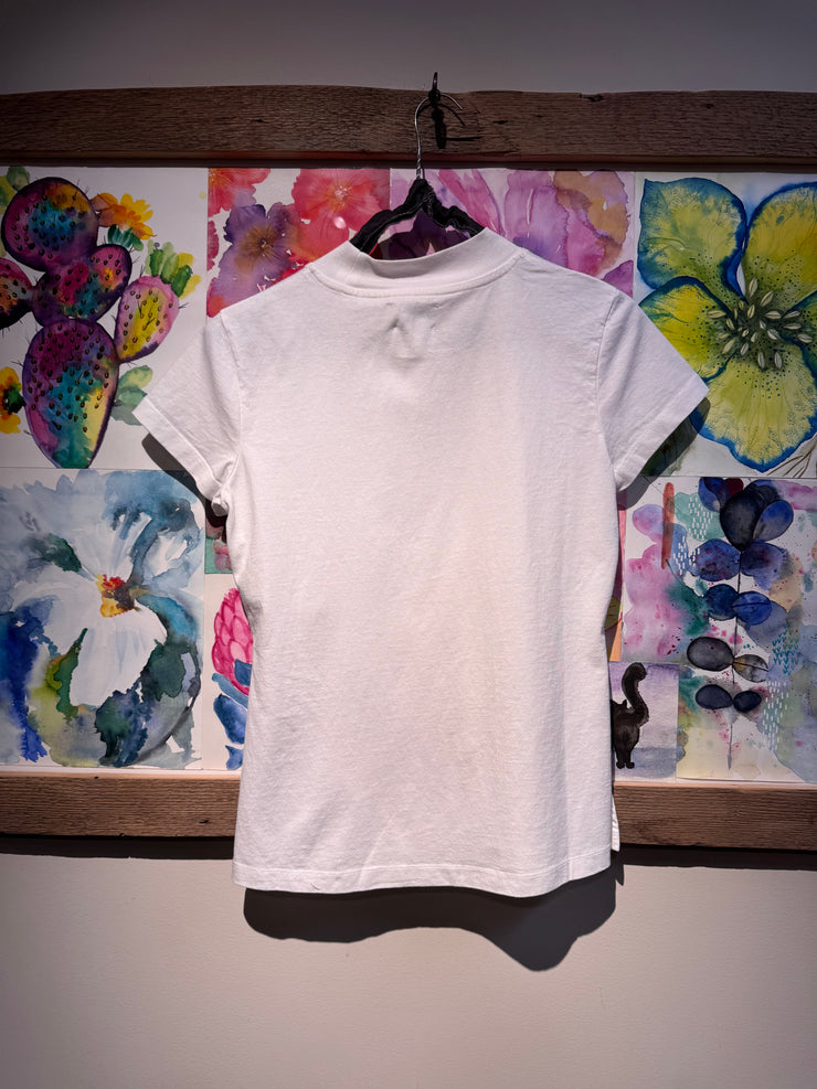 T-shirt super fit con logo floccato