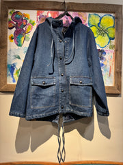 Parka denim imbottito