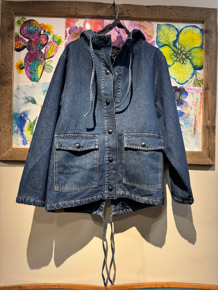 Parka denim imbottito