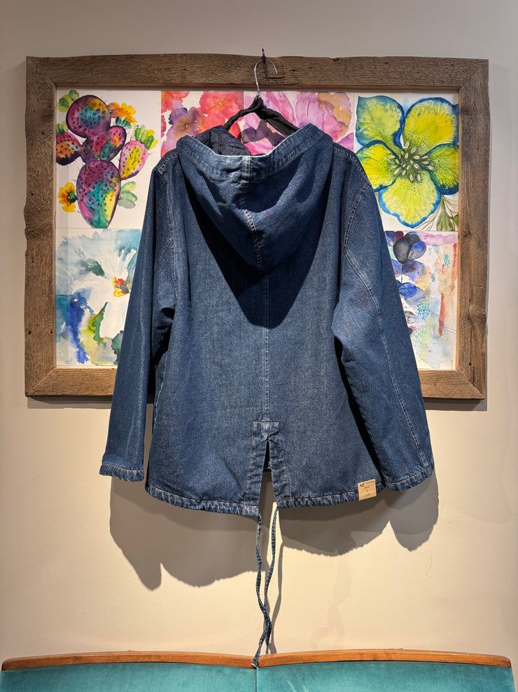 Parka denim imbottito