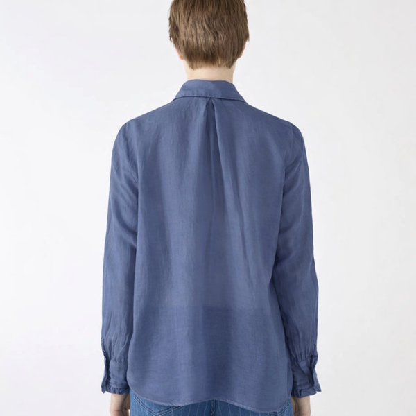 CAMICIA GALE REGULAR COTONE SETA BLU SHAFT