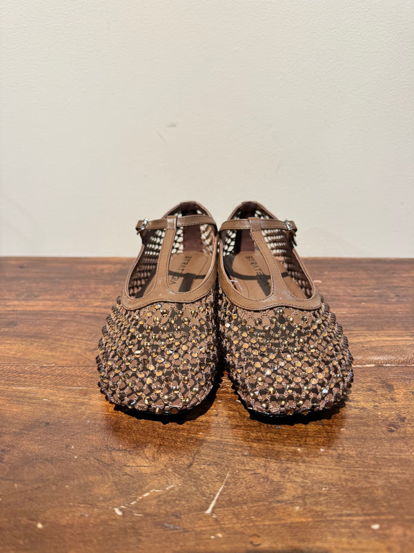 Ballerina strass  a “t” cacao STRATEGIA