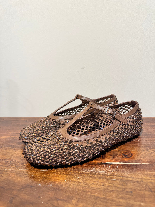 Ballerina strass  a “t” cacao STRATEGIA