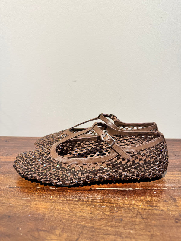 Ballerina strass  a “t” cacao STRATEGIA