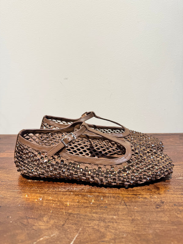 Ballerina strass  a “t” cacao STRATEGIA