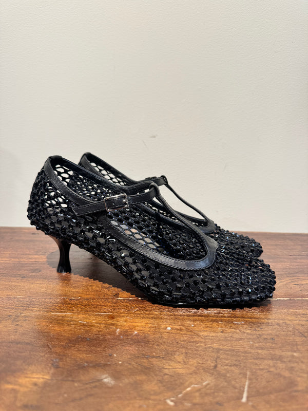 Pump strass “T” nera STRATEGIA