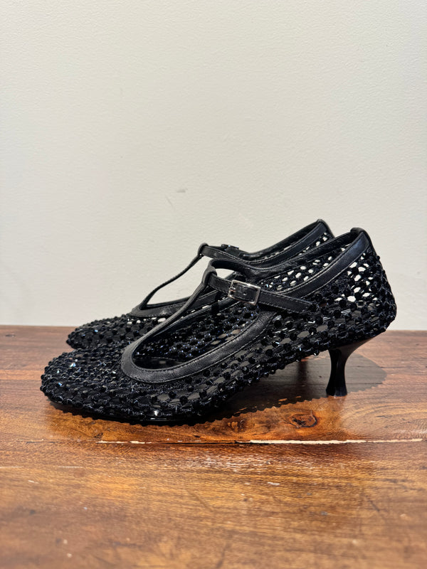Pump strass “T” nera STRATEGIA