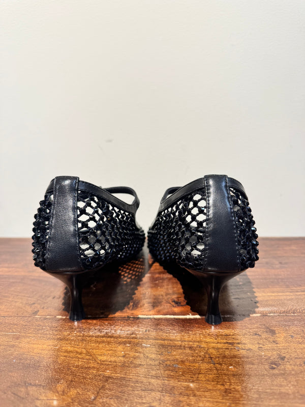 Pump strass “T” nera STRATEGIA