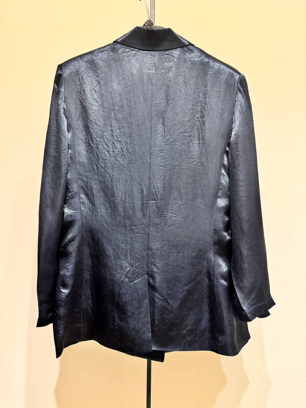 Blazer doppiopetto blu shiny tailleur