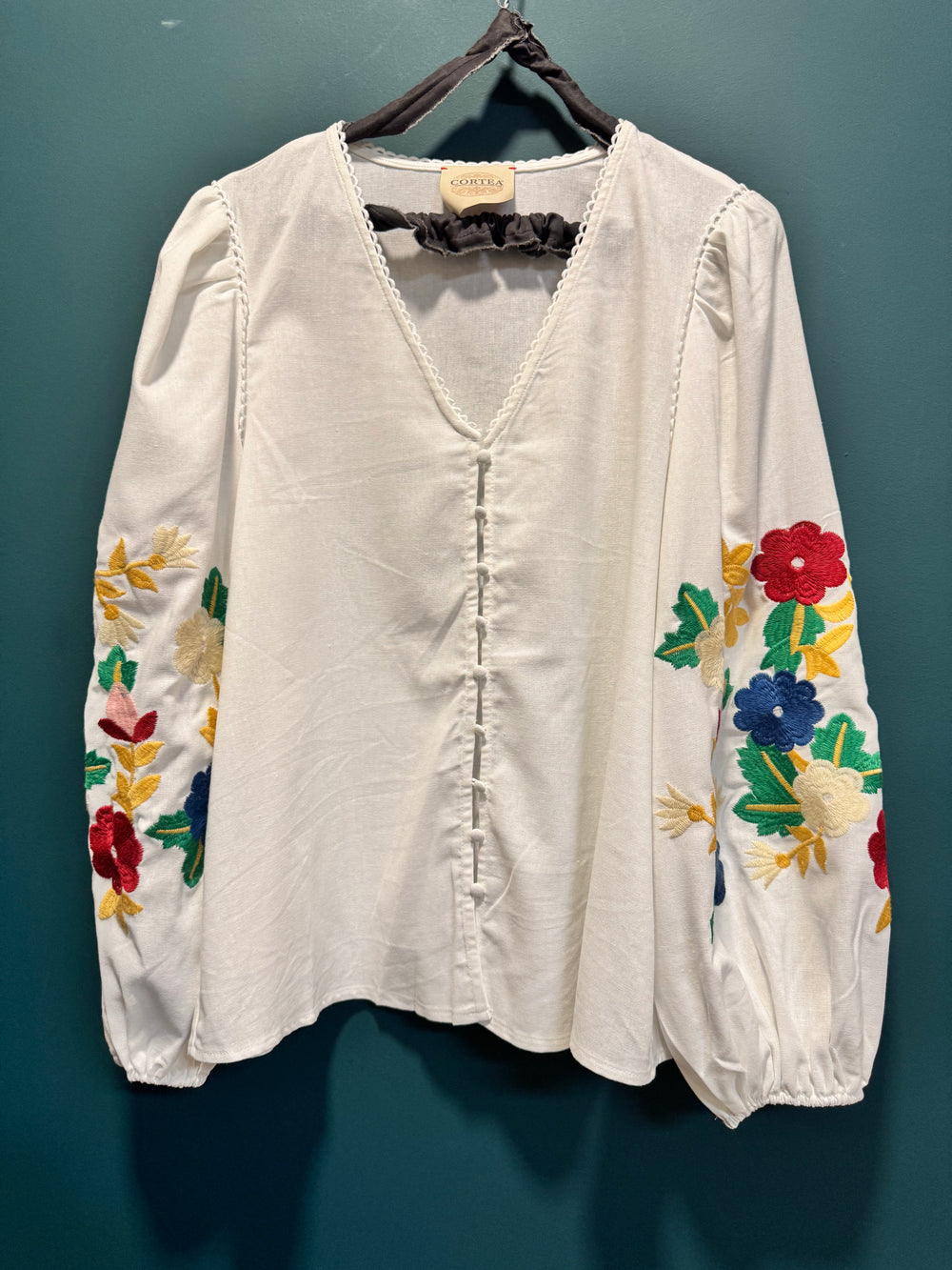 Camicia Susanna bianca con ricamo