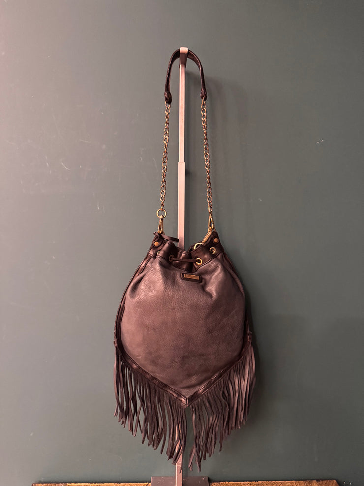 Borsa nera monospalla frange Caterina LucchiIl