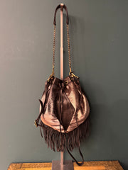 Borsa nera monospalla frange Caterina LucchiIl