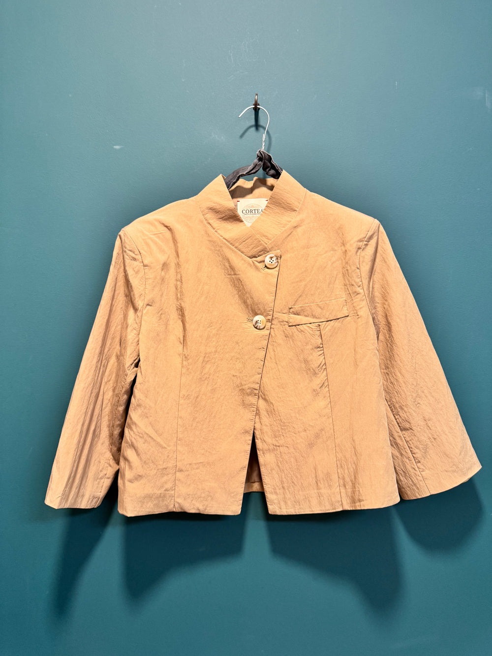 Giacca blazer corto nocciola completo