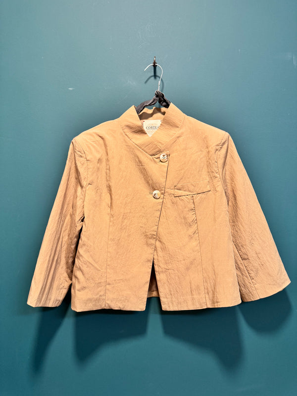 Giacca blazer corto nocciola completo