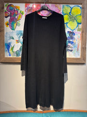 Abito maglia costine nero