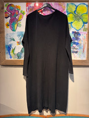 Abito maglia costine nero