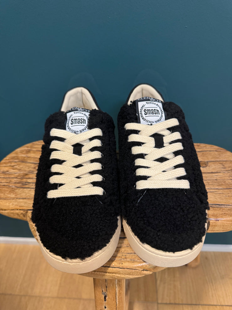 Sneaker black fur Elena Iachi