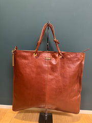 Borsa shopping grande cognac in pelle di vacchetta