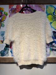 Maglia t-shirt panna a V